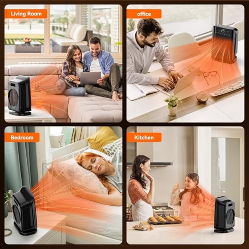 YASHE 1500W Electric Space Heater with Remote Control and ECO Mode