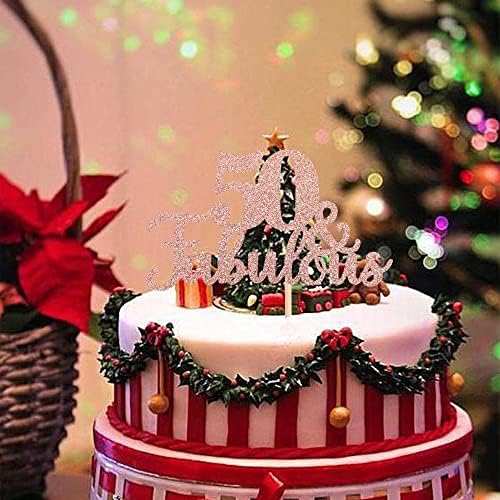 ZHUOWEISM 50th Birthday Cake Topper Rose Gold