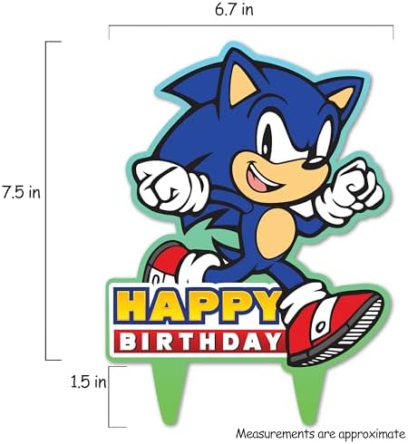 Sonic Gamer Birthday Cake Topper Set