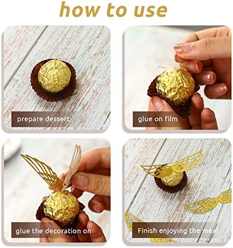 50PCS Wizard Party Chocolate Wings Cupcake Toppers