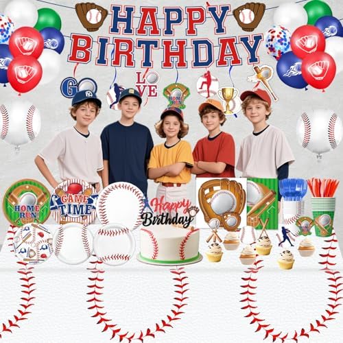Oigco Baseball Party Decorations Set for 24 Guests