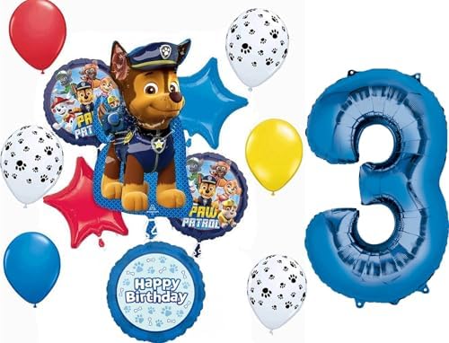 Anagram Chase 3rd Birthday Balloons 13pc Decor Set
