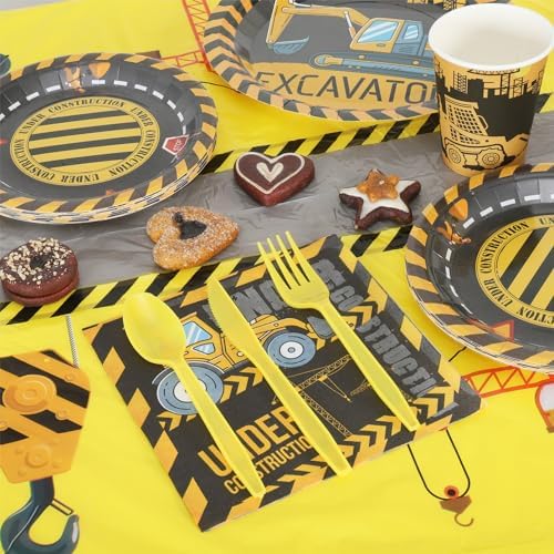 Construction Theme Birthday Party Supplies Kit 194 Pcs