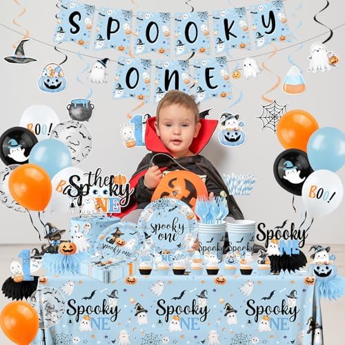 Spooky Blue Birthday Decorations Boy 1st Birthday Party Set