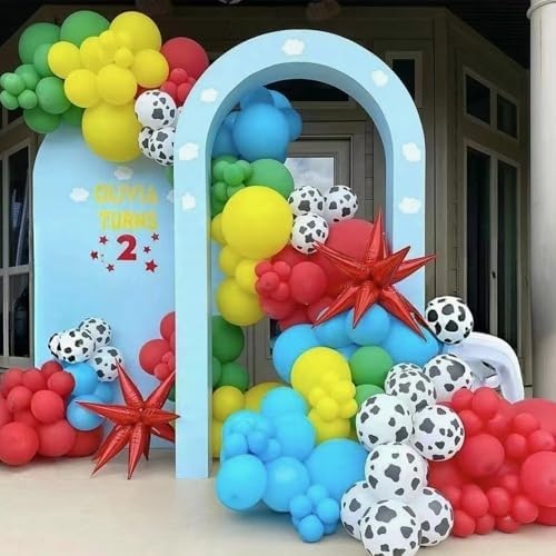 HILAVO 12 Inch Cow Cloud Balloons Set - 35PCS with 10M Ribbon