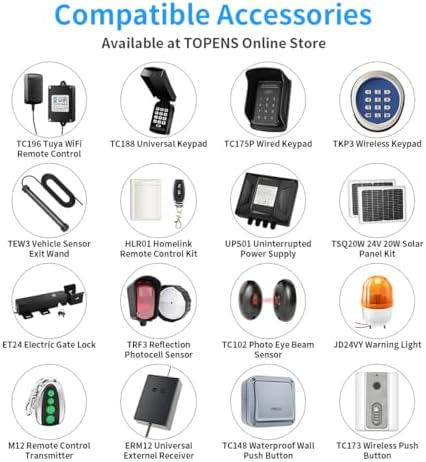 TOPENS AT12131S Solar Gate Opener Heavy Duty