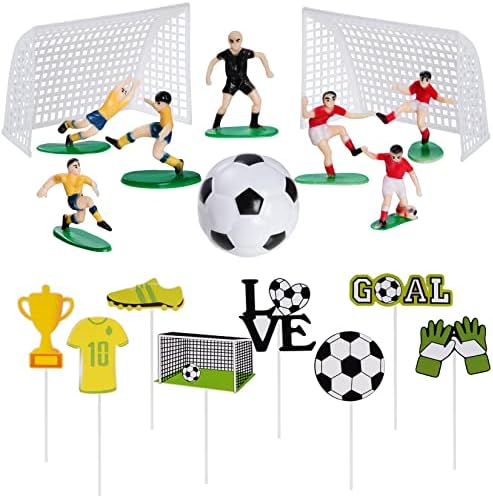 18 Piece Soccer Cake Topper Decorations Set