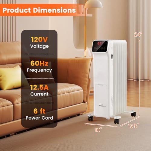 DORTALA 1500W Radiator Heater with Remote Control