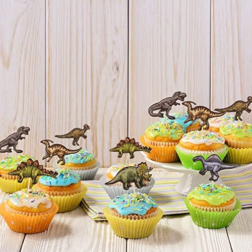 36Pcs Dinosaur Cupcake Toppers for Dino Theme Party