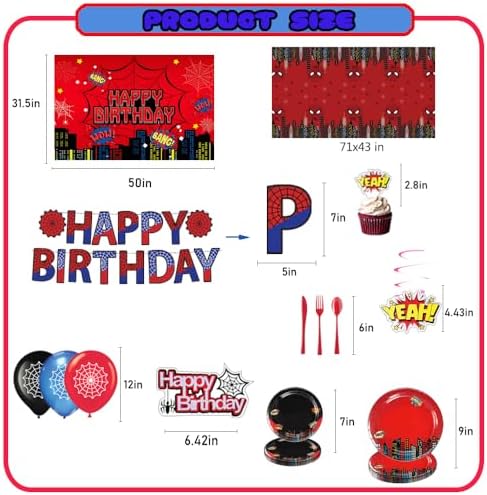 Spider Theme Birthday Party Decor Kit