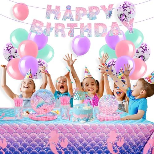 Mermaid Birthday Decorations for Girls 24 Pieces