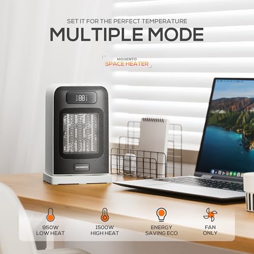 CELLWORLD MORENTO Electric Desk Heater with Fan and Thermostat 1