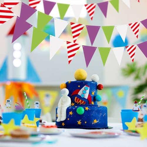 5 Pieces Buzz Themed Birthday Banners with Flags and Rope