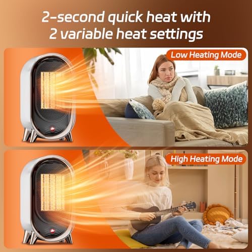 Feculs 900W Quiet Electric Space Heater for Indoor Use