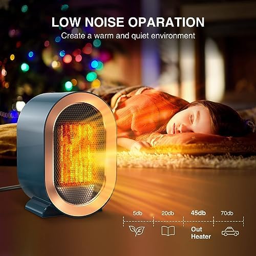Bubbacare 1200W Electric Space Heater with Thermostat and Quiet Fan