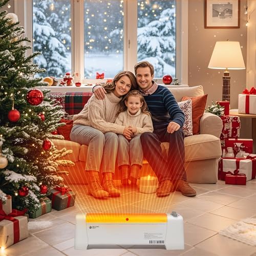 BEYOND HEAT Electric Baseboard Heater - 1500W Convection with Thermostat and Overheat Protection