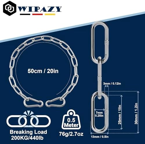 WIPAZY 20 Chain Lock with Dual Clips for Gates Pet Enclosures