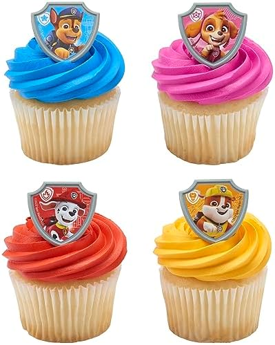 DecoPac Paw Patrol Reporting For Duty Cupcake Rings - 24 Pack