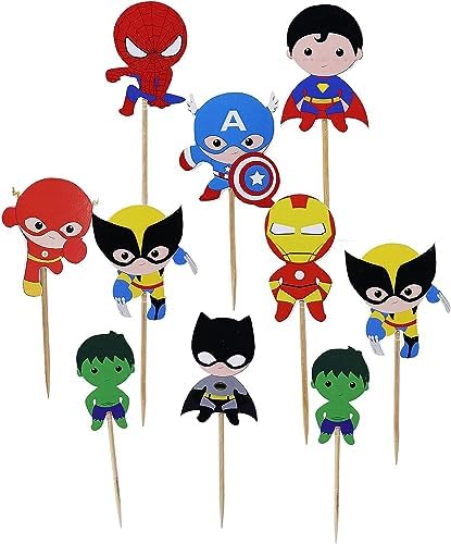 Confetti Superhero Cupcake Topper Set 24pcs
