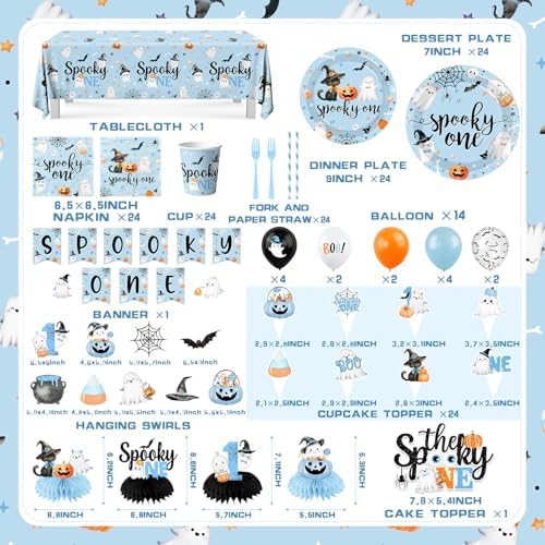 Spooky Blue Birthday Decorations Boy 1st Birthday Party Set