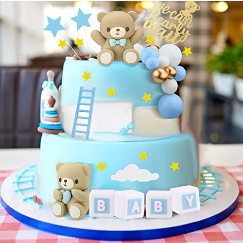 Yinder Bear Cake Toppers Set for Birthday and Baby Shower