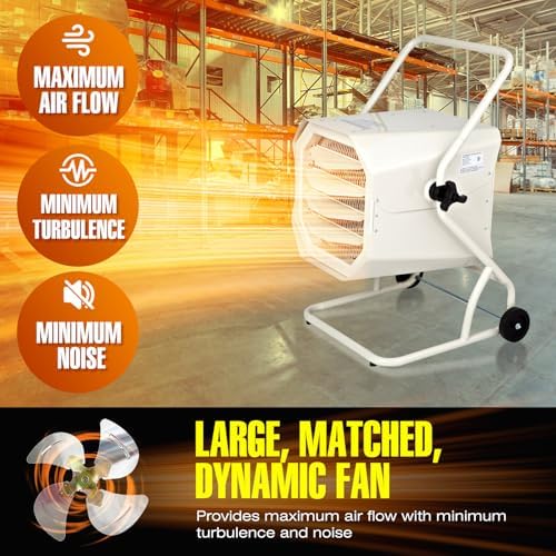 Dr Heater DR-910M 10000W 240V Heavy-Duty Electric Heater with Cart and Adjustable Thermostat