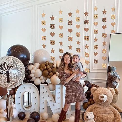 Urlax Bear Birthday Party Decorations Brown