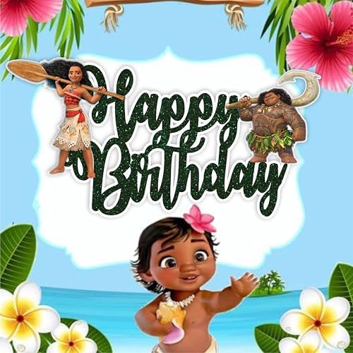 Mona Happy Birthday Cake Topper - Island Princess Theme