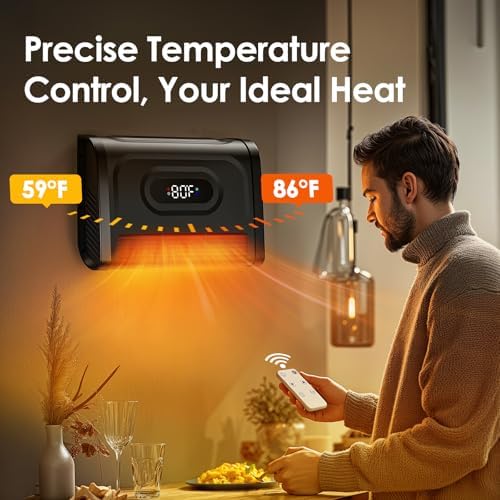 Air Choice 1500W Wall Mount Space Heater with Remote and Timer