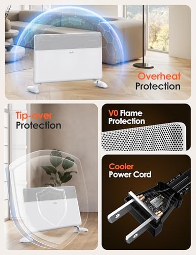 Ballu 1500W Convection Panel Space Heater with Wifi Remote Alexa Compatibility