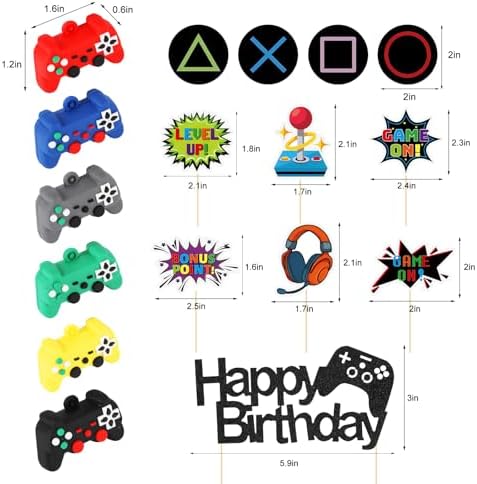 17 Pcs Video Game Cake Toppers Party Decorations