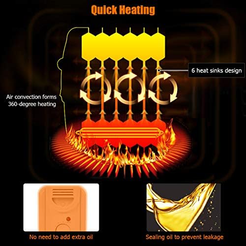 Tangkula 700W Oil-Filled Space Heater with Adjustable Thermostat
