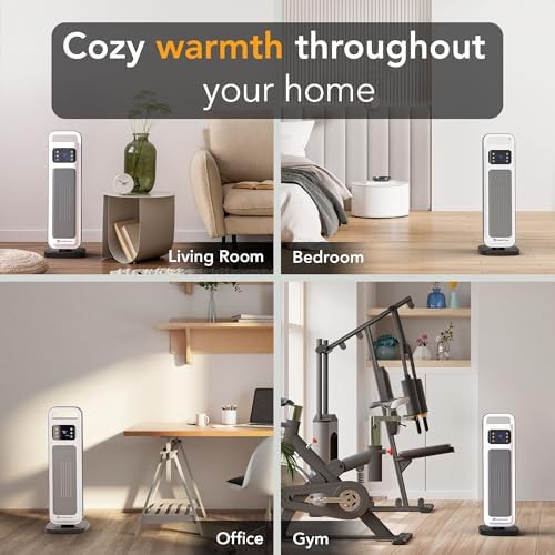 Comfort Zone 26-Inch 1500W Tower Electric Heater with Remote Control