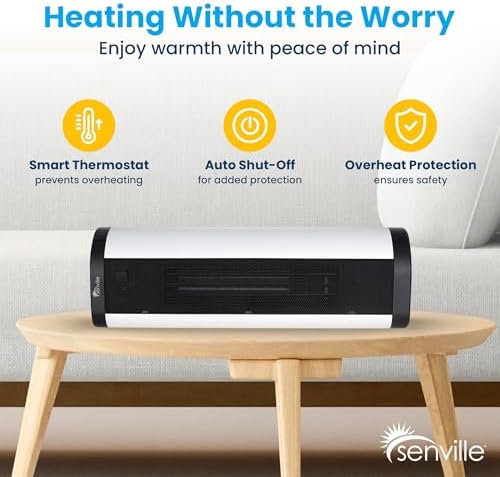 Senville 1500W Electric Space Heater with Remote Control