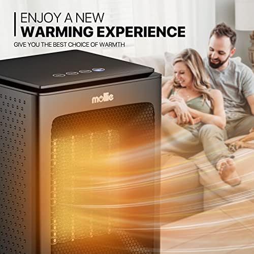 MoNiBloom Mollie Portable Electric Heater with 3 Modes and 12h Timer Black