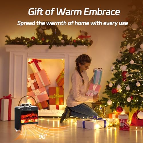 Feculs Official Electric Space Heater with Realistic 3D Flame
