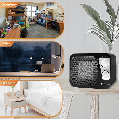 Comfort Zone 1500W Electric Space Heater with Retro Design