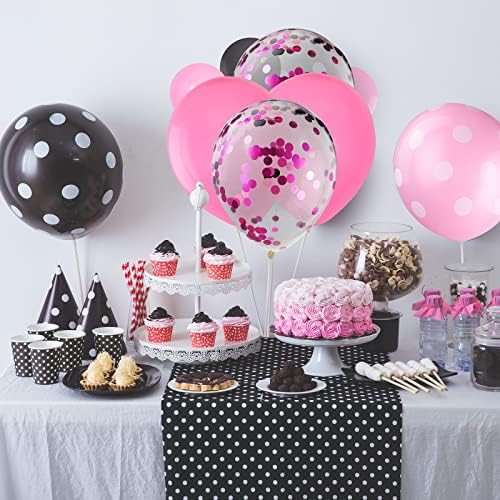 75 Piece Mouse Balloons Party Decor Set Pink Black