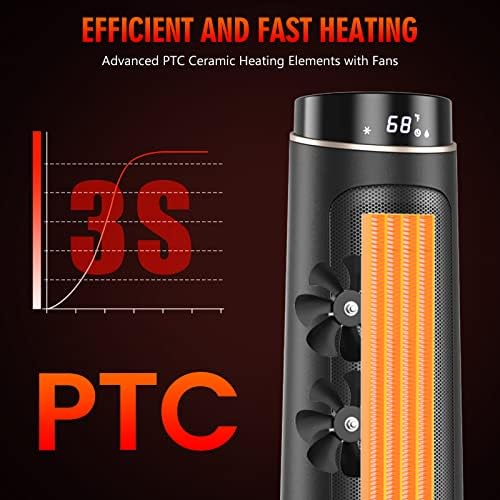COSTWAY 1500W PTC Ceramic Heater with Remote Control