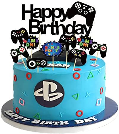 Video Game Cake Topper 11pcs Double Sided Glitter Decoration