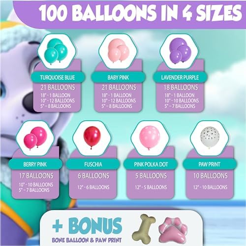 SHERYL DECOR All-in-1 Paw Balloon Garland Kit