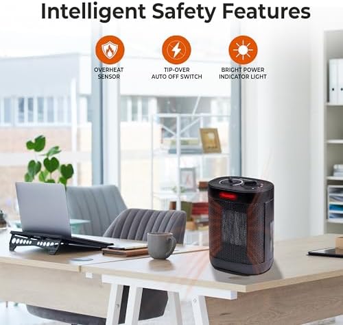 Comfort Zone 1500W Electric Space Heater with Thermostat