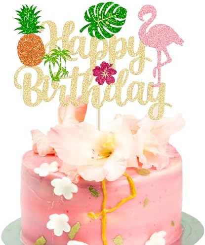 Ephlyn Flamingo Birthday Cake Topper Decor