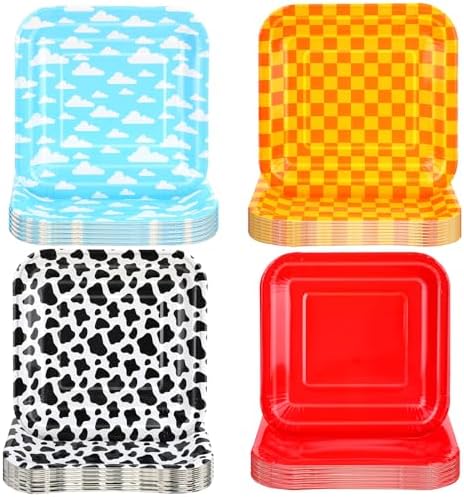 40 Pcs 9 Inch Cartoon Story Plates Party Decor