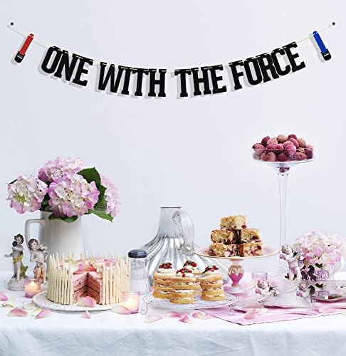 One With The Force Banner - Jedi 1st Birthday Decor