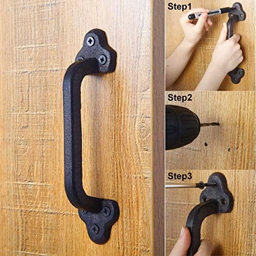 WEBI 9 Inch Cast Iron Gate Handle 2 Packs