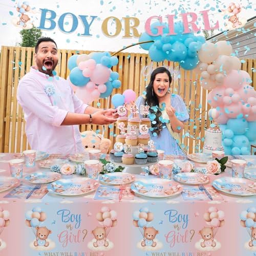 Lopeastar 154Pcs Bear Gender Reveal Decorations Set