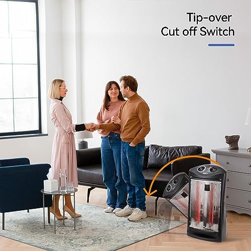 BEYOND HEAT 1500W Electric Quartz Tower Heater