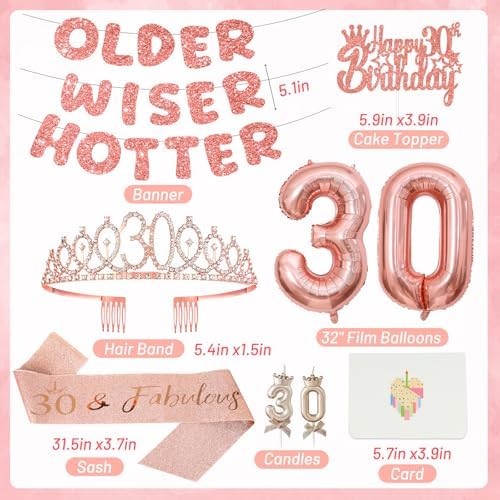 Rose Gold Birthday Crown Sash Banner for Girls