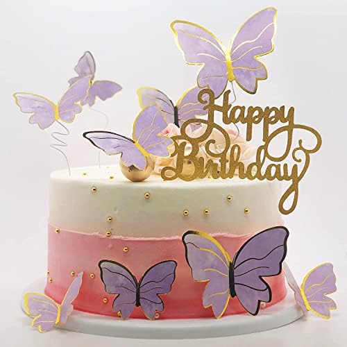 Naiircool 100Pcs Butterfly Cake Toppers